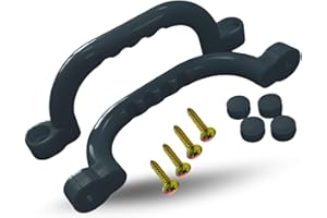 Spielturmking® Handgriffe Spielturm - Wetterfeste Sicherheitsgriffe mit Griffmulden, Robuste Griffe Spielturm, Haltegriffe Spielturm, Klettergriffe Kinder Indoor & Outdoor (Anthrazit, 2er Pack)