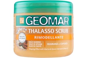 GEOMAR | Thalasso Scrub Corpo Rimodellante, Con Sale Marino, Sale di Epsom, Olio di Caffe ed estratti di Guaranà e Capsico, Made in Italy, 600 g