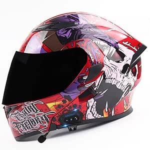 Casque de moto modulaire Casque de moto intégral avec pare-soleil Bluetooth  Casque de moto tout-en-un pour hommes et femmes approuvé ECE/DOT E,XXL :  Amazon.fr: Auto et Moto