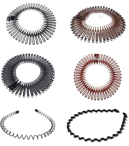 Fascia a zig-zag per capelli sostenibile, per uomini e donne, ecologico, regolabile, leggera, stile anni '90, colore marrone