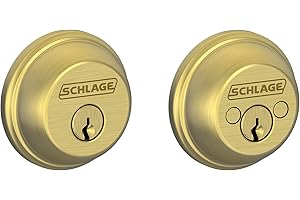 SCHLAGE Double Cylinder Deadbolt, Satin Brass (B62 N 608)