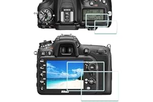 Ochraniacz ekranu do Nikon D7200 D7100 + osłona górna [2 + 2 sztuki], ULBTER 0,3 mm 9H twardość hartowane szkło osłona zapobiegająca otarciom przeciw odciskom palców, anty-pęcherzykowo-pyłowy-3 sztuki