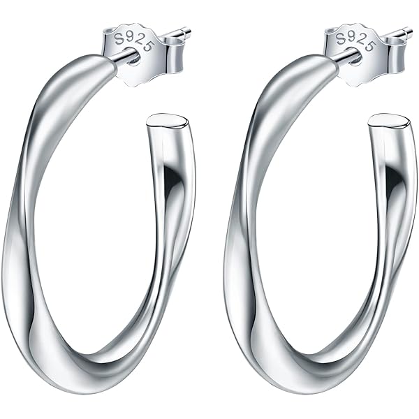 Orecchini A Cerchio In Argento Sterling 925 Massiccio Da 25 Mm, 30 - Foto 6