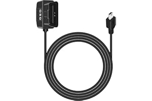 RIIEYOCA OBD Power Cable for Dash Cam, Mini USB to OBD-II Hardwire Adapter with Switch Button Connector Plug and Play 24 Hours Monitoring/ACC Mode (11.5ft/3.5m)