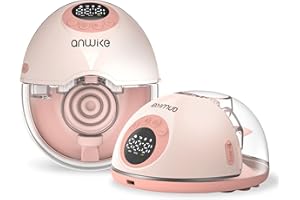 ANWIKE Sacaleches Eléctrico Doble con Anuncio de Voz - Extractor de Leche Materna Electrico Manos Libres, 12 Niveles 4 Modos con Función de Memoria de Modo, Recargable con Inserto de Brida, Rosa