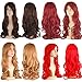 Popamazing Multicolor Various Women's Sexy Fancy Dress Wigs Cosplay Costume Ladies Full Wig Party (Size D(Long Wavy Wig + Wig Cap), Blonde)