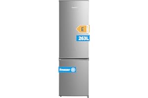 COMFEE' RCB359IX2 Frigorifero doppia porta 262L, Congelatore da incasso, Basso Gelo, Altezza 177.3 cm, 39 dB, Luce LED, Temperatura Regolabile, Inox