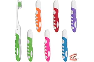 BOULESENM 6PCS Brosse a Dent Voyage, Mini Brosse a Dent Brossés Souple Brossés Pliable Voyage pour le camping, les voyagés, les enfants et les adultes