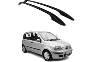OMAC Barres de Toit longitudinales pour Fiat Panda 2004-2012 Aluminium Noir 2 Pcs