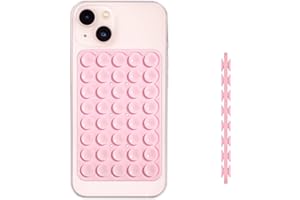 PEUTIER Silicona Doble Cara Ventosa para Movil, Desmontable Soporte de Succión del Teléfono Manos Libres Suction Cup Phone Holder Multiusos para Dispositivos Móviles Vidrio de Espejo (Rosa)