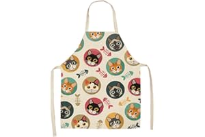 ShopINess Grembiule da Cucina per Adulti e Bambini con Motivo di Gatto Grembiule da Cucina Barbeque Idea Regalo