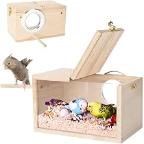 Nid En Bois Pour Perruches Et Calopsittes – Nichoir Spacieux Avec Perchoir Pour Reproduction Et Confort En Cage
