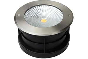 LeClubLED Spot LED Extérieur Encastrable 220V 25W (Éclairage 200W) - Étanche IP67 Pour Jardin, Diamètre 195mm, Blanc Chaud 3000k, 2000lm, 100°