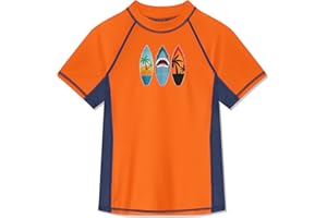 BesserBay Jungen Rashguard Shirt Kurzarm Schwimmshirt Top UV-Shutz UPF 50+ 110-160