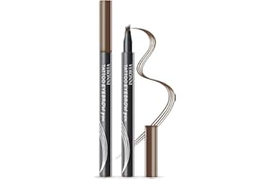 Rechoo Matita Sopracciglia Microblading, Dark Brown Eyebrow Pencil, Liquid tinta sopracciglia make-up pen with 4 points for hair effect, Waterproof & Long-lasting Eyebrow Pen for Natural 3D Eyebrow