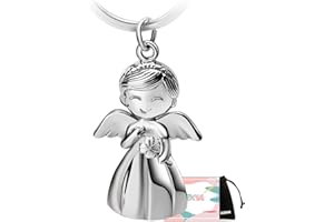 GZXYA Porte-clés au motif ange gardien, pendentif porte-bonheur, avec feuille de trèfle, pour examens ou voiture, approprié comme cadeau pour femmes, petite amie, collègues