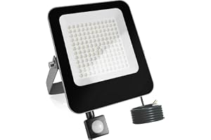 Fosingut 100W LED Strålkastare Utomhus Rörelsedetektor,Superljus Utomhusstrålkastare Säkerhetsbelysning,6500K Kallvit IP65 Vattentät LED Projektor Väggspotlight för Trädgård,Garage,Entré,Terrass