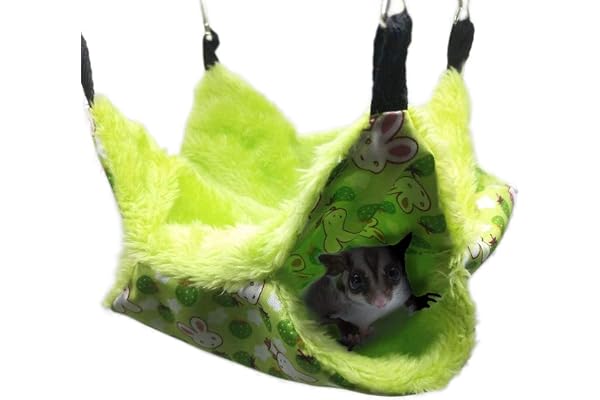 Oncpcare Hamac pour cage pour animal domestique, hamac, furet, lit superposé pour cochon d'Inde, hamster, lit confortable pour petit animal de compagnie, chinchilla, perroquet, écureuil, rat, jouant