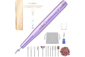 Ponceuse pour Ongles, Denabuty Lime a Ongle Electrique Professionnel Sans Fil 12 en 1 Kit de Manucure Pédicure avec USB Rechargeable Vitesse Réglable Puissante et Portable pour Salon et Maison