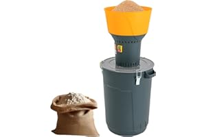 Biggittig Moulin à céréales électrique 220 V avec entonnoir et bac de récupération, broyeur agricole 400 kg/h avec 5 tamis de broyage pour riz, maïs, céréales, café, blé