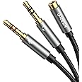 UGREEN Y Splitter Kabel Grau Audio Y Adapter Klinke 3,5mm Buchse auf Klinkenstecker (Headset & Mikrofon) Audio Y Splitter Kab