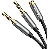 UGREEN Y Splitter Kabel Grau Audio Y Adapter Klinke 3,5mm Buchse auf Klinkenstecker (Headset & Mikrofon) Audio Y Splitter Kab
