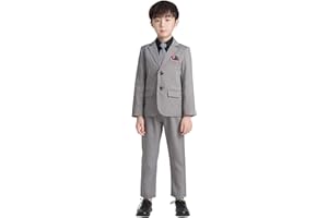 Happy Cherry Costume Enfant Garçon Mariage 4 pcs Veste+Gilet+Cravate+Pantalons Combinaison Garçon Mariage Cérémonie Costume Garcon d'honneur 3-10 Ans