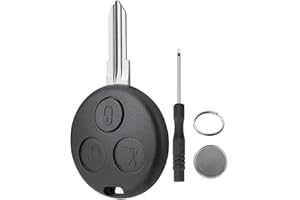 GZXNKEY 3 Tasten Schlüsselgehäuse Für Benz Smart Fortwo 450 MC01 Roadster Cabrio Coupe 98-07 Auto Gerade Fernbedienung Schlüssel Ersatz Fall Mit Schraubendreher und Schlüsselring mit CR1225 Batterie