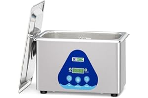 DK SONIC Limpiador Ultrasónico, Limpiador Ultrasónico Profesional 35W 900ML para Relojes, Gafas, Collares, Monedas, Navajas, Joyería (Cestas Incluidas)