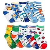 Baby Boys NON SKID Socks Multicoloured One Size Age 1 2 3 Years old Set C (Pack of 10)