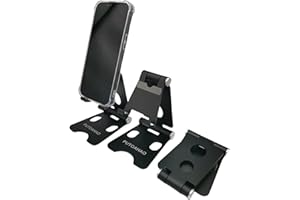 PUTOAHAO Negro Metal Soporte para Movil,Soporte Movil Mesa,Soporte Telefono,Soporte de Teléfono Móvil,Soporte para iPhone 14 13 12 Pro MAX Mini Plus,Xiaomi,Samsung,Huawei,Smartphone