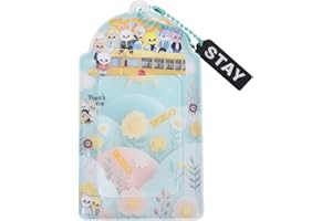 DEFGNOP Tarjetero Stray Kids SKZOO, Stray Kids Merch para fans de Kpop, bonito colgante SKZOO, para los fans (Azul)