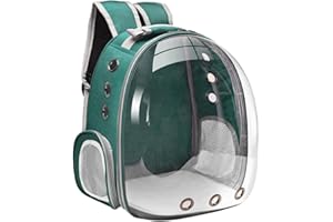 MAGIDEAL Generic Prime Chat Sac À Dos Transporteur, Grand Effacer Pet Bulle Sac de Transport, Portable Ventilé Chat Petit Chien Transporteur, en Plein air Étanche - Vert