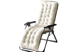 NANANA Coussin Chaise Longue Matelas pour Chaises Longues, Léger Confortable Convient Parfaitement Transat Coussins Moelleux Confortables[Multi Taille/Multi Couleur],Beige,160 * 50 * 12cm