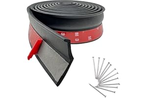 OUKMAO Universal Garage Door Seal 3m Multipurpose Garage Door Bottom Rubber Seal Strip Garage Door Sealing Kit with Nails Garage Door Weather Stripping Strip Bottom seals for warehouse doors and garage doors