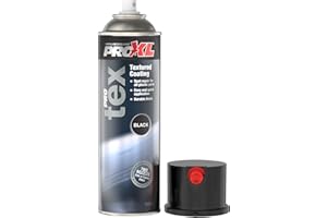PROXL ProTex Textured Black Spray - 500 ml | Premium Textured Dark Coating Aerosol | Quick Fix For Car Bumper & Trim Repair | Easy to Apply | Overcoat Option | Vari Nozzle Included
