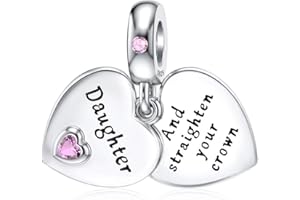 DALARAN Sterling Silver Heart Charm for Pandora Mum Sister Daughter Wife Charm Family Dangle Charm