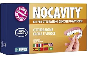 Nocavity Kit per Otturazioni Dentali Provvisorie - Cemento che Isola la Cavità Dentale e Riduce il Dolore in Caso di Perdita di Otturazioni, Piccole Carie e Denti Rotti
