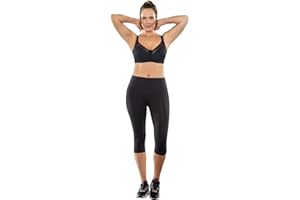 Leonisa Pantalon Corto Capri de Secado Rápido para Deporte - Mallas Cortas Reductoras Mujer
