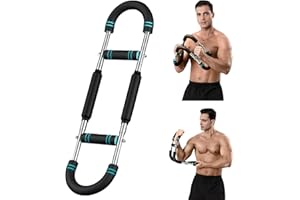 Arsagoo Portable Power Twister Bar Arm Trainer, Adjustable Resistance Forearm Chest Shoulder Arm Thigh Workout Equipment for Home & Gym, Detachable Upper Body Muscle Fitness Exerciser for Men & Women