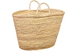 CESTERIA APARICI Cestería Aparici - Capazo de Palma Natural con Asas de Pita (55x28x35) | Capazo para la Compra, cesto de Playa o cesto Decoración