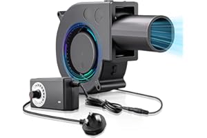 NAVESO Blower Fan 12V, Centrifugal Fan Blower, BBQ FanAir Blo-wer, RadialFan 12V with Controller, Cooling Centrifugal Air BlowerFan, 97mm x33mm TurbineBlower, TurboFan for Heaters, Grill, Picnic