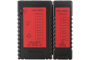 KOLSOL Network Cable Tester, Ethernet Cable Tester, for Lan RJ45 RJ11 RJ12 Cat5 Cat6 UTP Phone Cable,Check Short Circuit, Crossover and Open Circuit