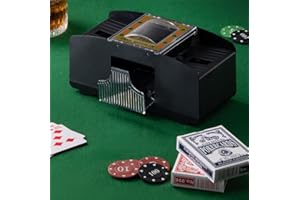 Aigccc Automatic Card Shuffler, Battery Operated 1-2 Deck Playing Card Dispenser for UNO, Poker, Texas Hold'em, Monopoly, Blackjack, Maverick Cards