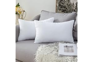 MIULEE Poduszka 30 x 50 cm Zestaw 2 sztuk, poduszki do wypełnienia, poduszki dekoracyjne do sofy, biała poduszka 30 x 50 bez gumką, poduszka wewnętrzna, wyściółka poduszki