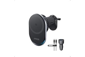 Anker Prime Magsafe Kfz-Ladegerät, Qi2 25W zertifiziertes kabelloses Autoladegerät mit TEC-Aktivkühlung, Starke Magnete, Lüftungshalterung für iPhone 17–12 (Lüftungskompatibilität prüfen), 60W Adapter