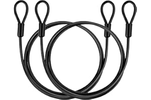 GUNGY Câble Antivol de Vélo Câble de Sécurité en Acier avec œillets Longueur 1m Épaisseur 4mm avec Revêtement PVC pour Cadenas Antivol à Disque et Antivol en U Noir 2 Pièces