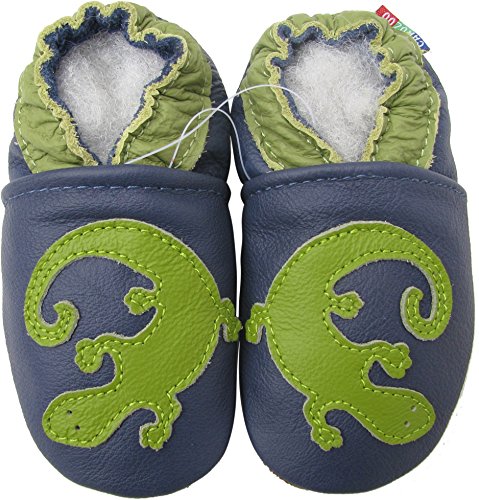 Carozoo Gecko Blue Soft Sole Leather Baby/Toddler/Kids Shoes 4-5Y