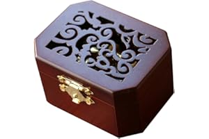 YouTang Spieluhr aus Holz, zum Aufziehen, 18 Noten, mit kreativem Deckel mit Ausfräsung Tune:Amazing Grace