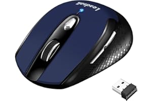 LEADSAIL Wireless Mouse for Laptop Silent Cordless USB Mouse Wireless Optical Computer Mouse, 6 Buttons, AA Battery Used,1600DPI with 3 Adjustable Levels for Windows 10/8/7/XP/Mac/Macbook Pro/Air/HP/Acer